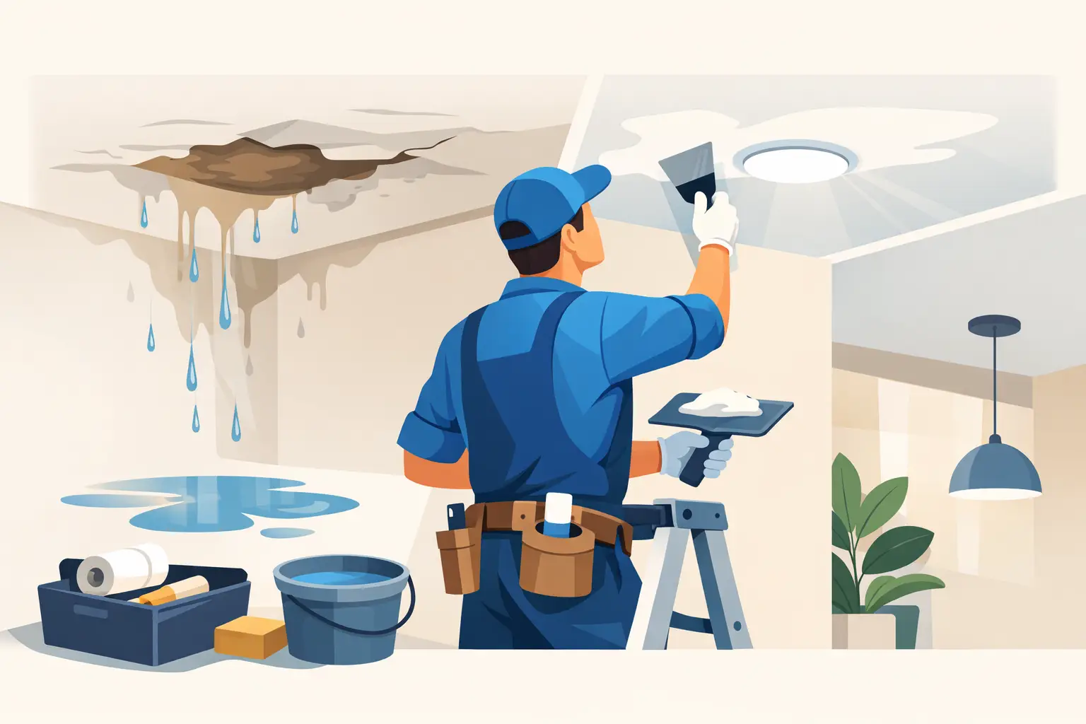 Ceiling Water Damage Repair Done Right