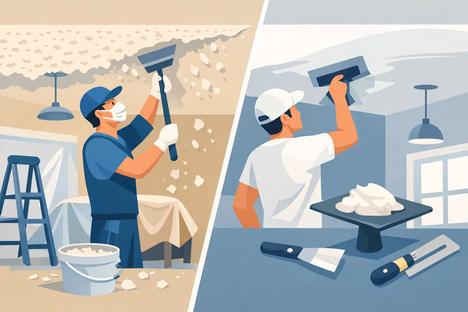 Popcorn Ceiling Removal vs Skim Coating