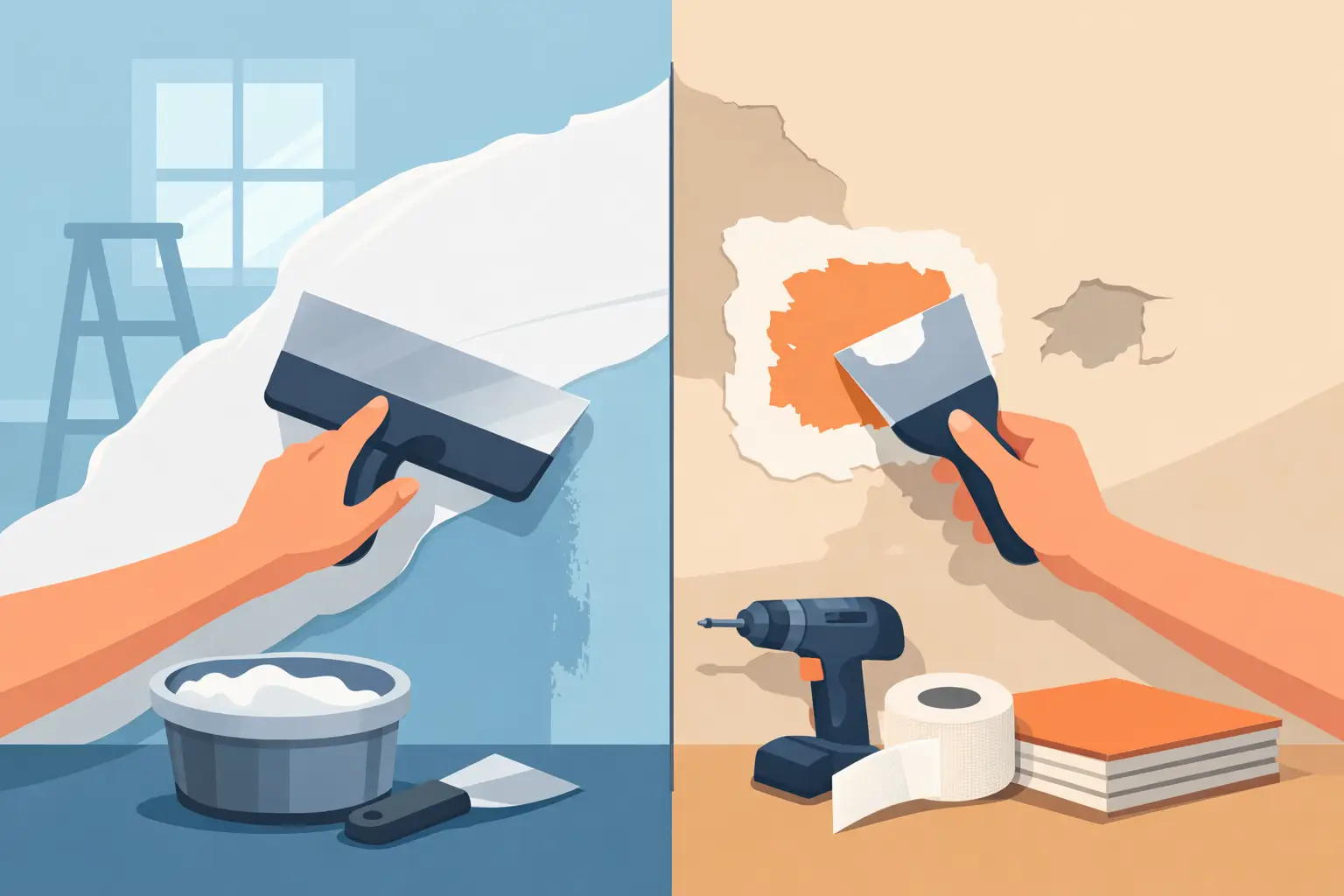 Skim Coating vs Drywall Patching Explained