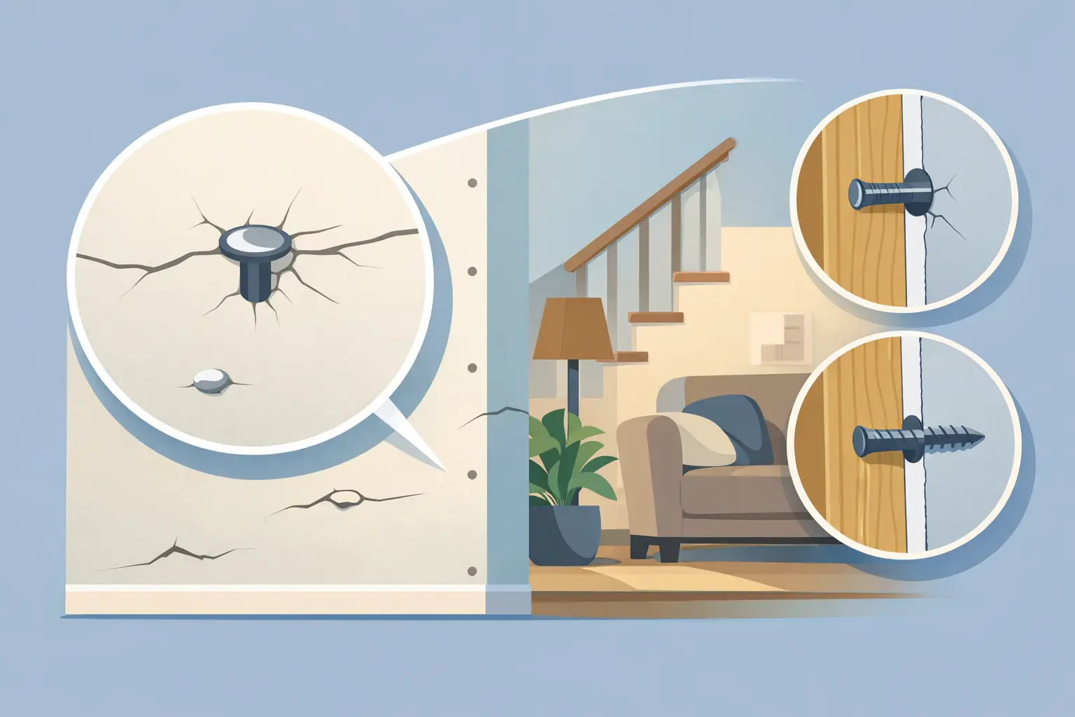 What Causes Drywall Nail Pops in Your Home?